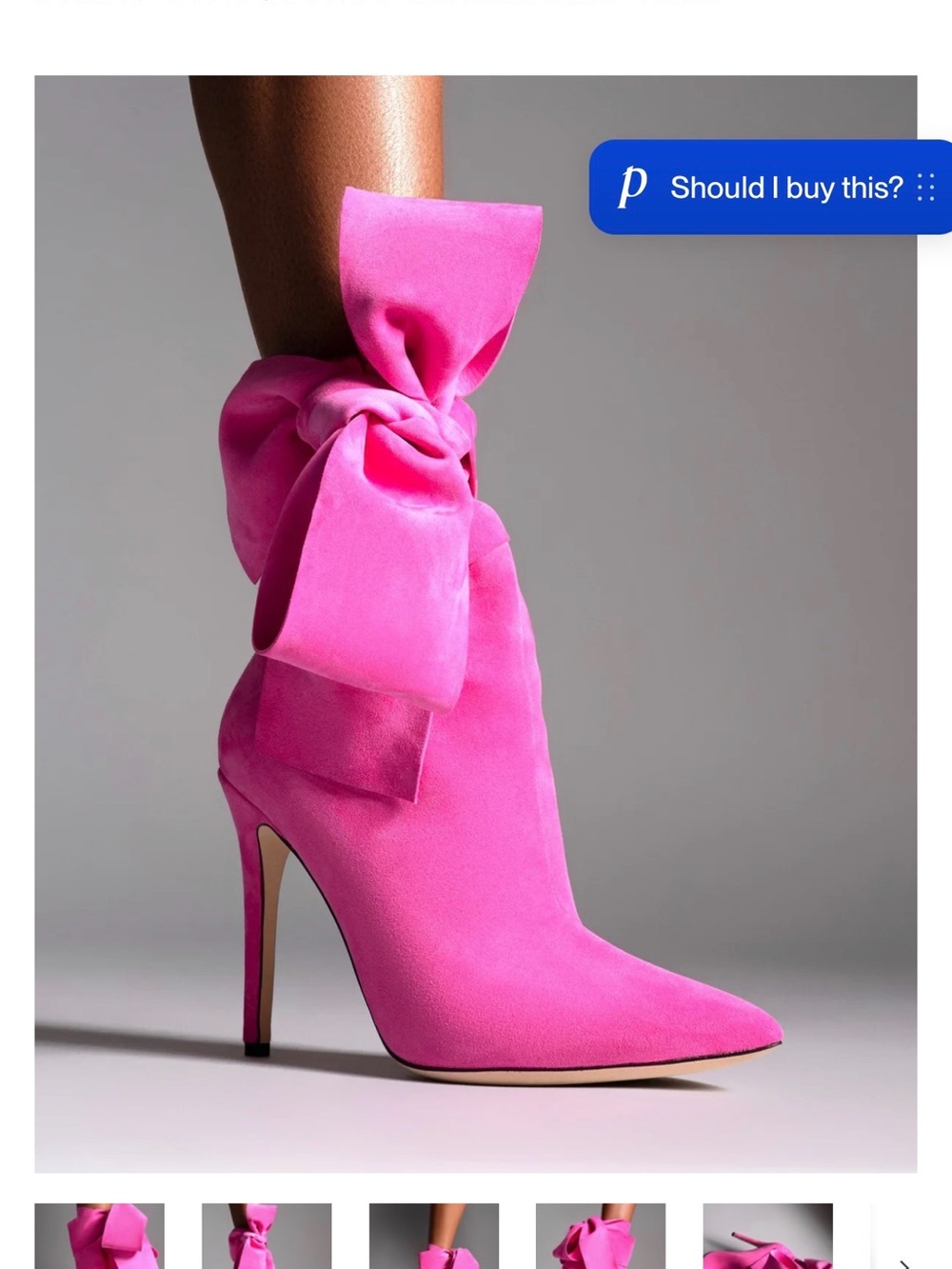 Aminah Abdul Jillil Pink Bow-Accent Women's Stiletto Boot